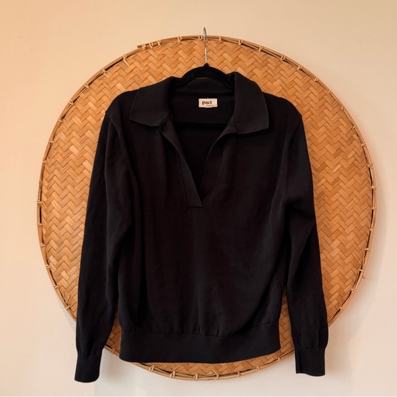 PACT WOMEN’S CLASSIC FINE KNIT POLO SWEATER ORGANIC COTTON DARK ACADEMIA PREP - Picture 7 of 13
